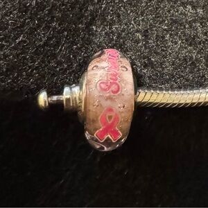 Pandora Pink Ribbon Charm Bracelet